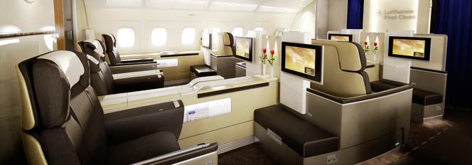 Lufthansa First Class Cabin 2010, A380 // Lufthansa First Class Kabine 2010, A380 CGI, Computer generated imagery