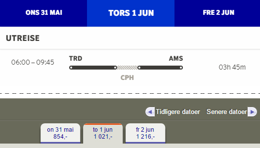 Gammel og ny booking