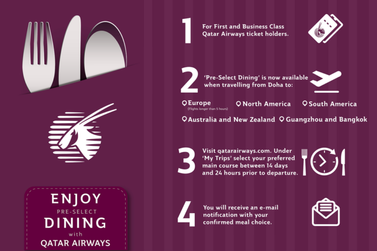Qatar Airways Pre-Select Dining Onboard