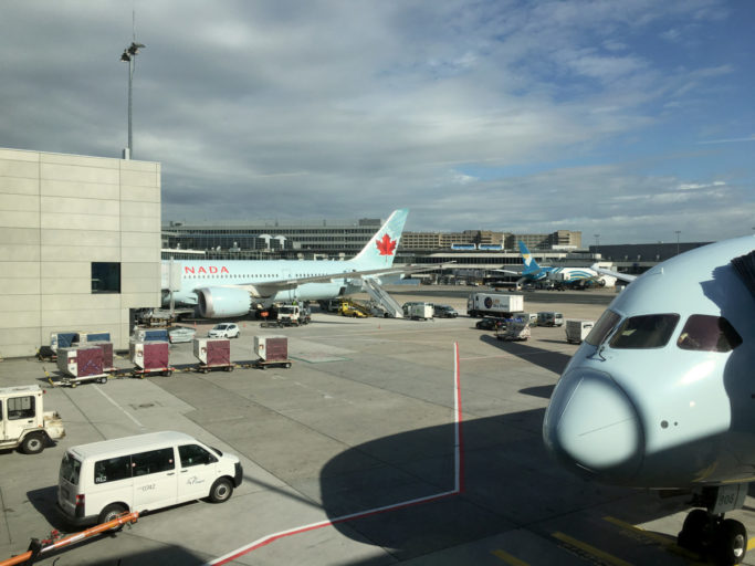 Air Canada Premium Economy utsikt fra gate