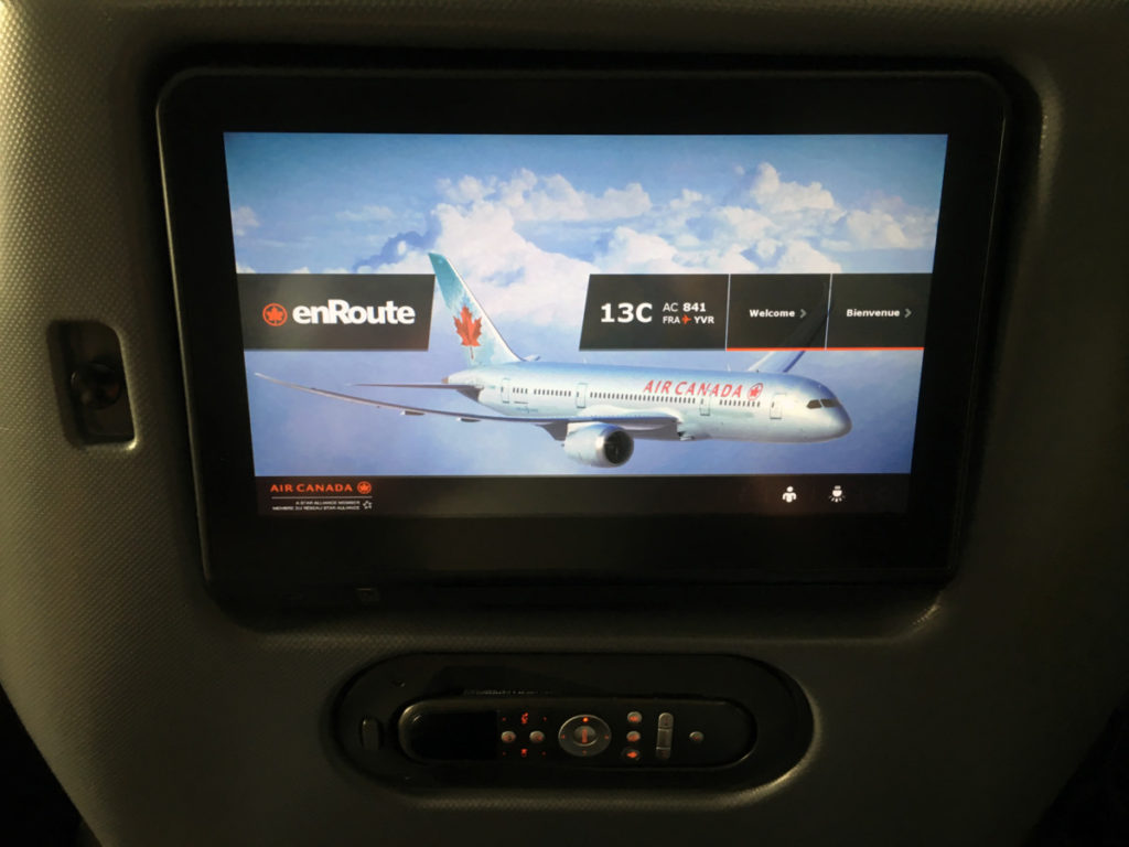 Air Canada Premium Economy underholdningssystem