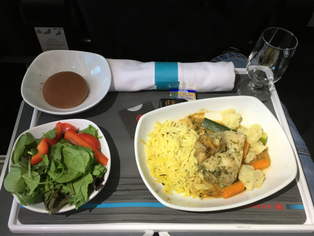 Air Canada Premium Economy middagsservering