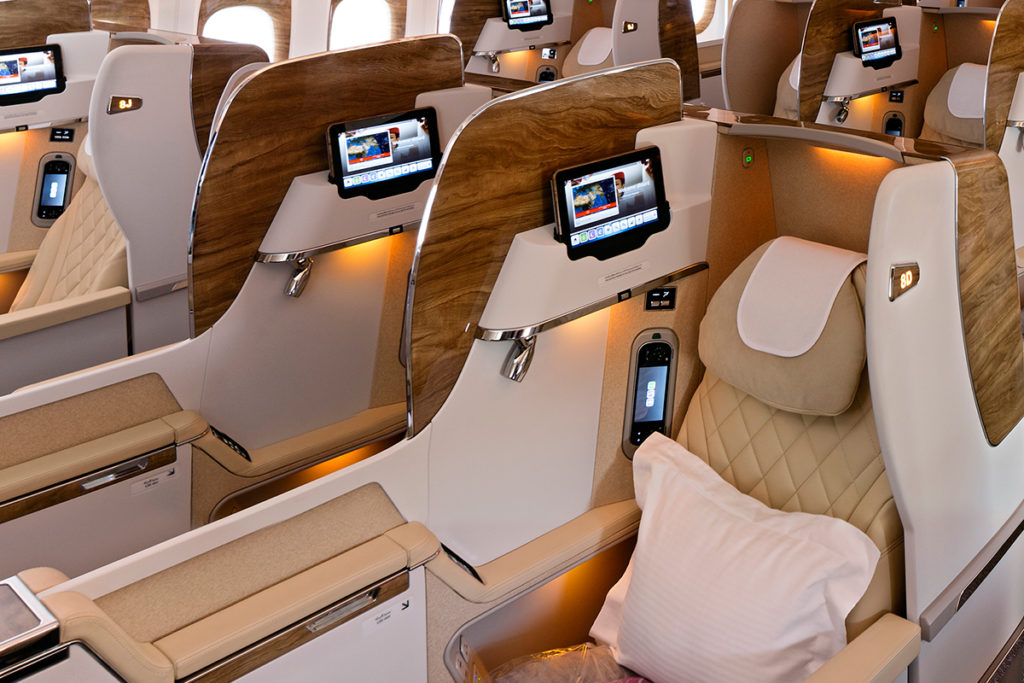 Emirates Business Class Cabin on Boeing 777-300ER