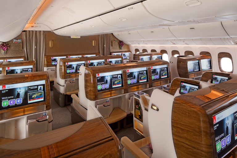 Emirates Business Class Cabin on Boeing 777-300ER