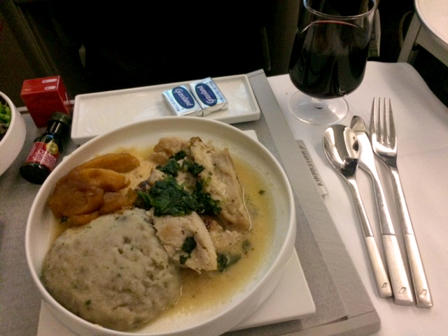 Air France business class mat og drikke