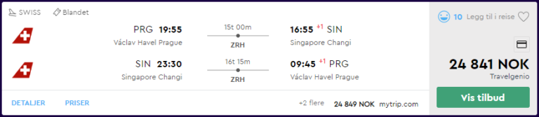 SWISS First Class til Singapore på momondo.no