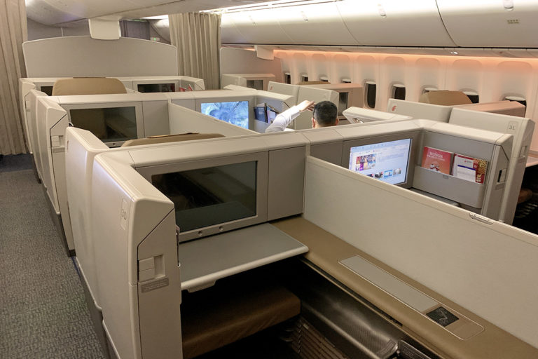 Air China First Class sete og kabin