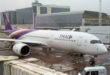 Thai Airways Airbus A350 ved gate på Brussels Airport